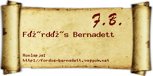Fördős Bernadett névjegykártya